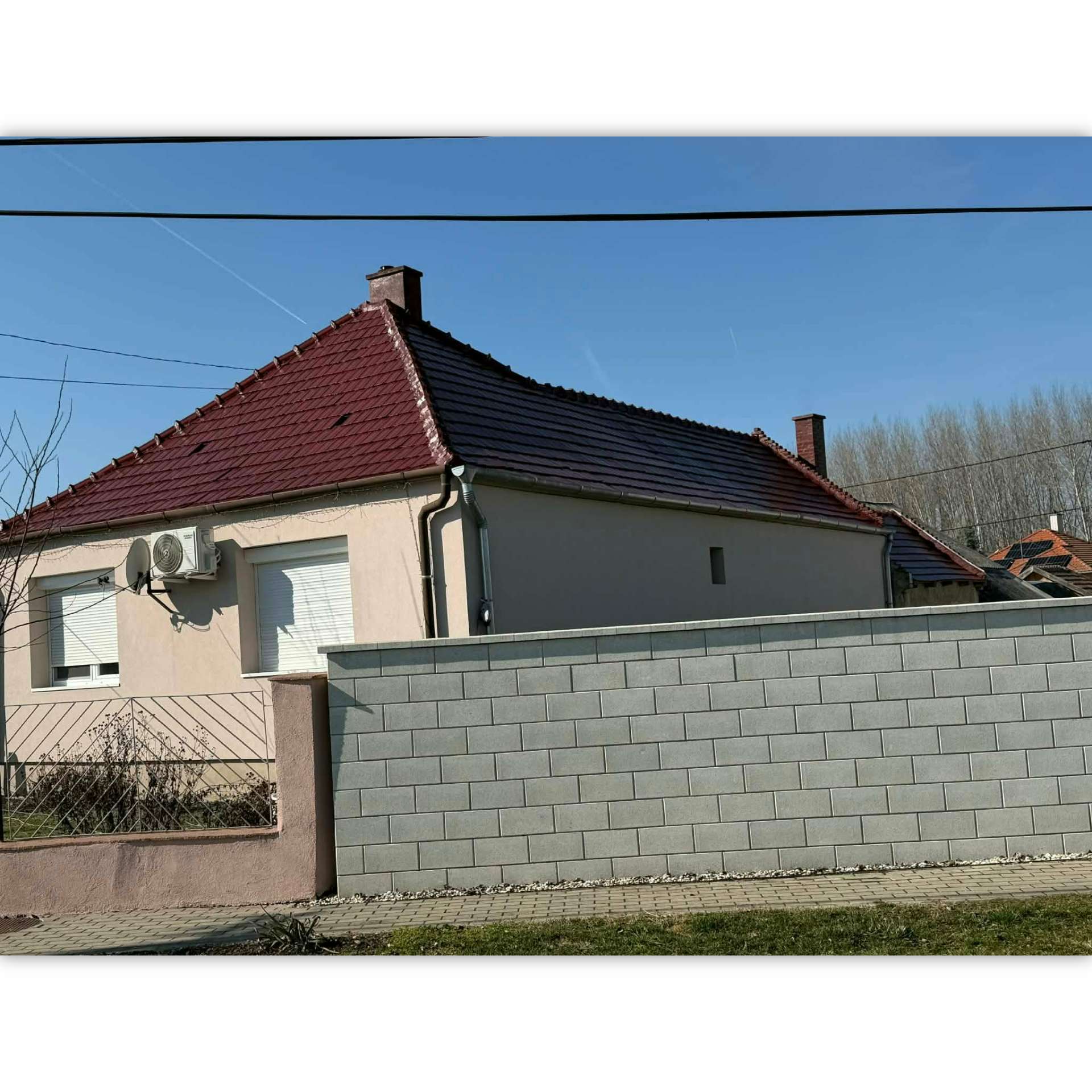 Tetőfestés — agyag cserép, bordó