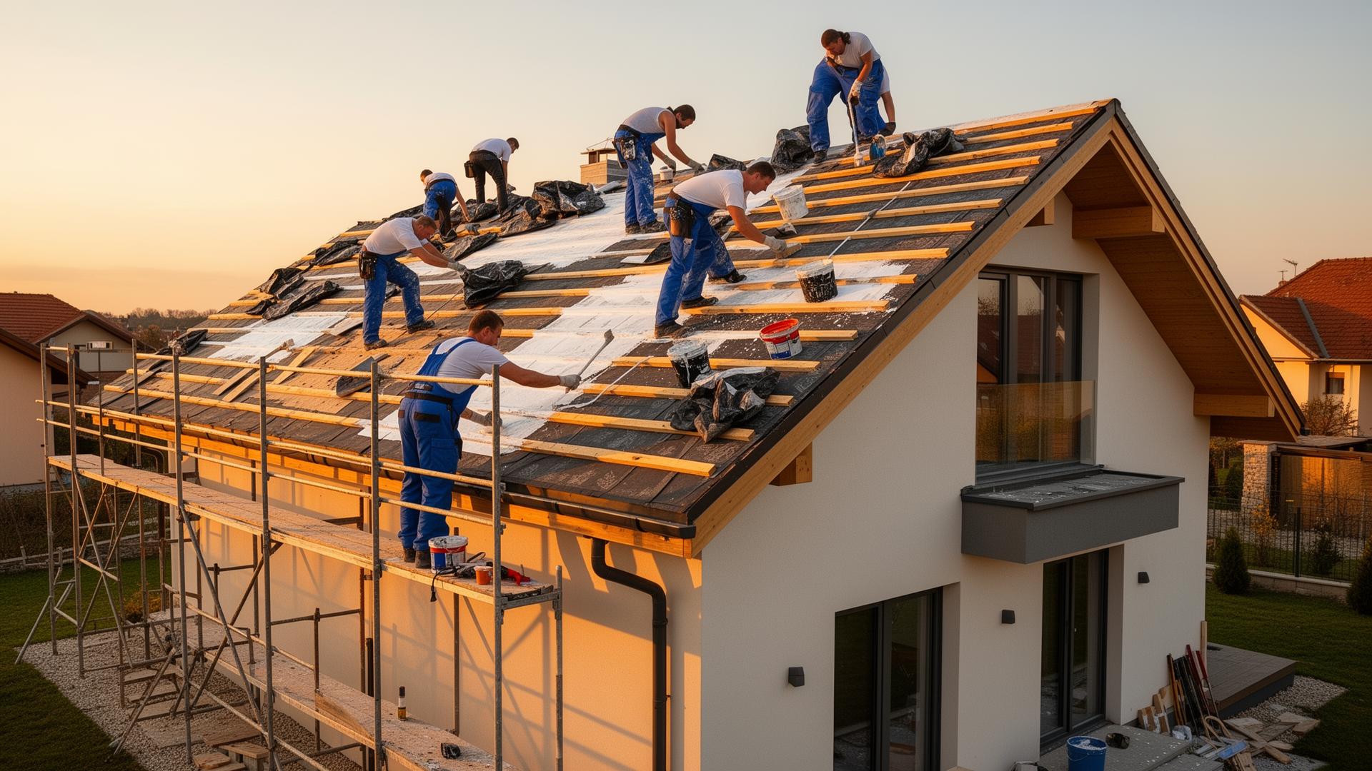 Tetőfelújítás munka közben